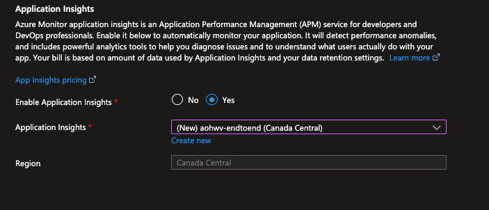 Application Insight Setup